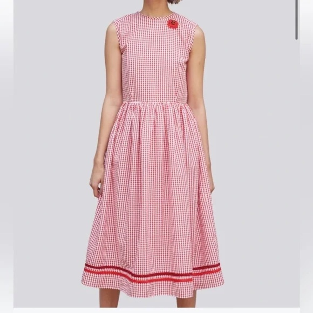 Jupe by Jackie Red Gingham Sleeveless Midi Dress